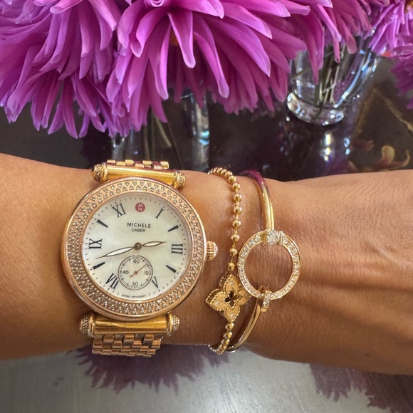 $3990 Michele Caber Diamond Watch Rose Tone Mother of Pearl Dial – 37mm main image 11